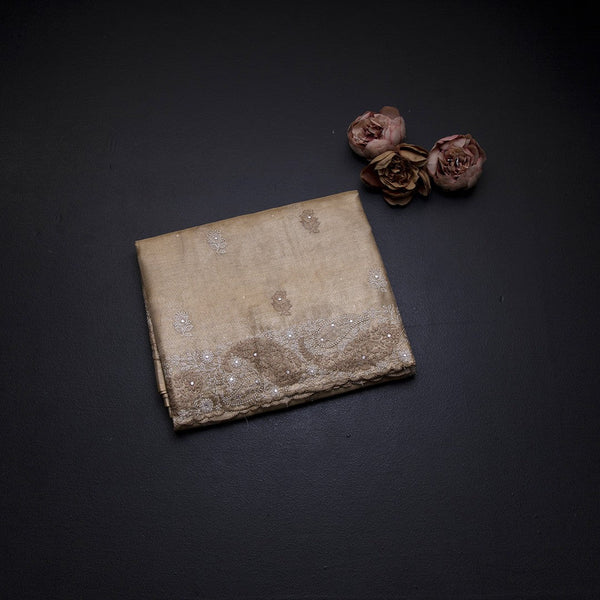 Tissue Kota Gold Thread Work Saree With Paisley Border