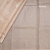 Tissue Kota Light Brown Thread Work Saree With Paisley Border