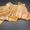 Tissue Kota Yellow Thread Work Saree With Zari Border