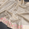 Kota Cream Thread Work Saree With Floral Border