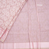 Kora Light Pink Thread Work Saree With Printed Border