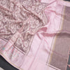 Kora Light Pink Thread Work Saree With Printed Border