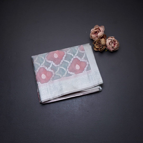 Organza Multi Colour Zari Worked Saree 02