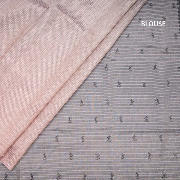 Organza Multi Colour Checked Saree With Zardosi Work