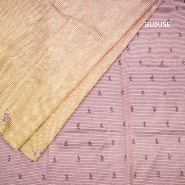 Organza Multi Colour Checked Saree With Zardosi Work 03