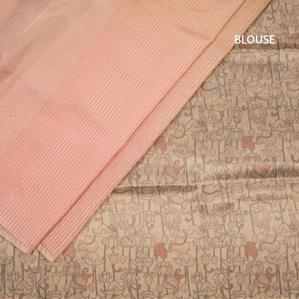 Organza Multi Colour Zari Stripes With Thread Work Saree 08