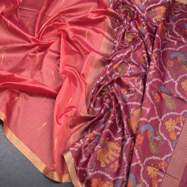 Raw Silk Red Saree With Malli Moggu Design And Ribbon Border