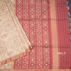 Raw Silk Cream Floral Printed Saree
