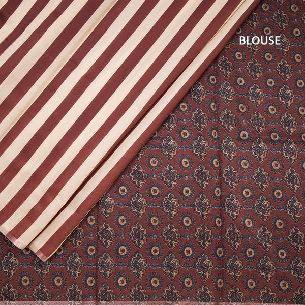 Dupion Silk Multi Colour Borderless Striped Saree