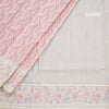 Raw Silk Onion Pink Printed Saree With Floral Border