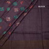 Pure Tussar Dark Purple Printed Saree