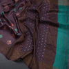 Pure Tussar Dark Purple Printed Saree