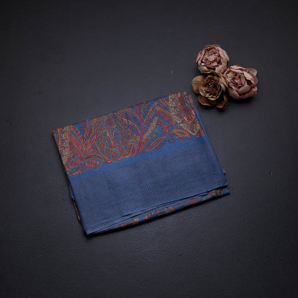 Pure Tussar Multi Colour Printed Saree With Zari Checks Border 02