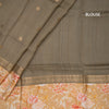 Pure Tussar Olive Green Saree With Zari Buttas And Printed Border