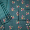 Pure Tussar Peacock Green Zari Worked Saree With Printed Border