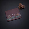 Pure Tussar Dark Brown Zari Worked Saree With Printed Border
