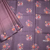 Pure Tussar Lilac Purple Zari Worked Saree With Printed Border