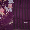 Linen Dark Purple Floral Printed saree