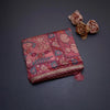 Raw Silk Reddish Pink Kalamkari Printed Saree And Zari With Chamki Border