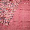 Raw Silk Reddish Pink Kalamkari Printed Saree And Zari With Chamki Border
