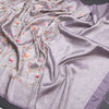 Banaras Lavender Zari With Floral Thread Work Saree