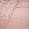 Banaras Peach Zari With Floral Thread Work Saree