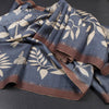 Pure Tussar Greyish Blue Printed Saree With Ribbon Border
