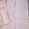 Raw Silk Onion Pink Floral Printed Saree With Ribbon Border