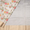 Tissue Kota Cream Thread Embroidered Saree With Zari Border