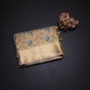Tissue Gold Floral Thread Embroidered With Zari Border