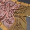 Semi Linen Light Pink Printed Saree With Zari Border