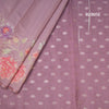 Raw Silk Onion Pink Zari stripes Saree And Printed Sequence Work