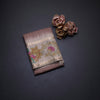 Tussar Light Brown Plain Saree With Temple Border