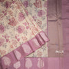 Raw Silk Cream Zari Stripes With Floral Printed Saree 02