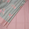 Raw Silk Pista Green Stripes Printed Saree With Zari Checks Border
