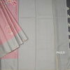 Raw Silk Onion Pink Stripes Printed Saree With Zari Checks Border 03