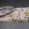 Semi Raw Silk Light Greyish Blue Floral Printed Saree With Ribbon Border