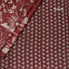 Semi Raw Silk Maroon Floral Printed Saree With Ribbon Border