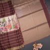 Raw Silk Maroon Zari Stripes Saree With Zari Border