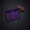 Tussar Dark Purple Saree With Zari Buttas And Satin Border
