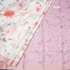 Raw Silk Cream Floral Printed Saree With Zari Border 02