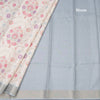 Raw Silk Cream Floral Printed Saree With Zari Border 07
