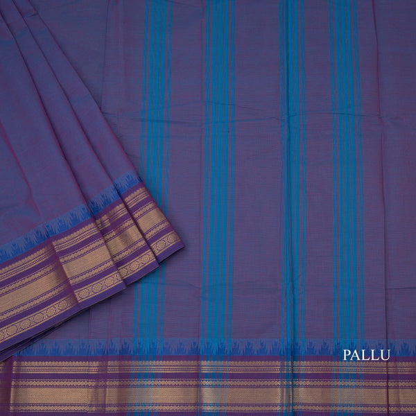 Chettinad Cotton Shot Colour Plain Saree With Zari Border Without Blouse 04