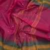 Chettinad Cotton Hot Pink Saree With Small Buttas And Temple Border With Blouse 03