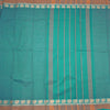 Chettinad Cotton Peacock Green Checked Saree With Mustard Border Without Blouse