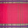 Chettinad Cotton Reddish Pink Plain Saree With Zari Border Without Blouse