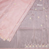 Organza Rose Pink Saree With Embellishment Work