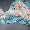Raw Silk Light Blue Floral Printed Saree With Zari Border