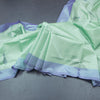 Vaazhai Naar Mint Green Saree With Thread Buttas And Contrast Pallu