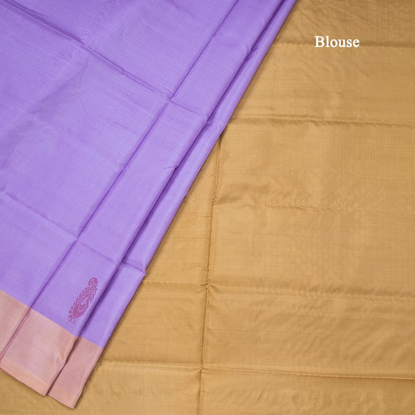 Vaazhai Naar Lavender Saree With Thread Buttas And Contrast Pallu